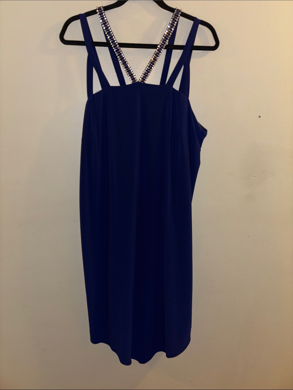 Beaded Strapless Royal Blue Cocktail Dress (bust 48 to 50 inches)